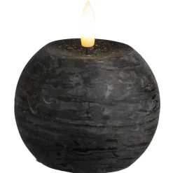 Kaarsen-Leen Bakker LED kaars Bal - zwart - Ø8 cm