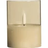 Leen Bakker Led kaars in glas - goudkleurig - 10xØ7,5 cm
