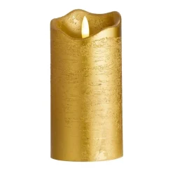 Leen Bakker LED Kaars Rustiek - goud - 15xØ7,6 cm