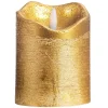 Leen Bakker LED Kaars Rustiek - goud - 10xØ7,6 cm