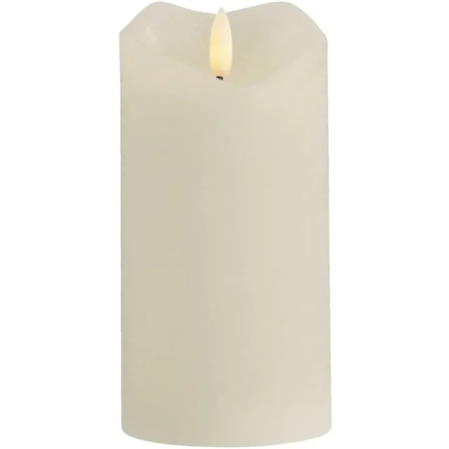 Leen Bakker LED kaars rustiek - off-white - 15xØ7,6 cm