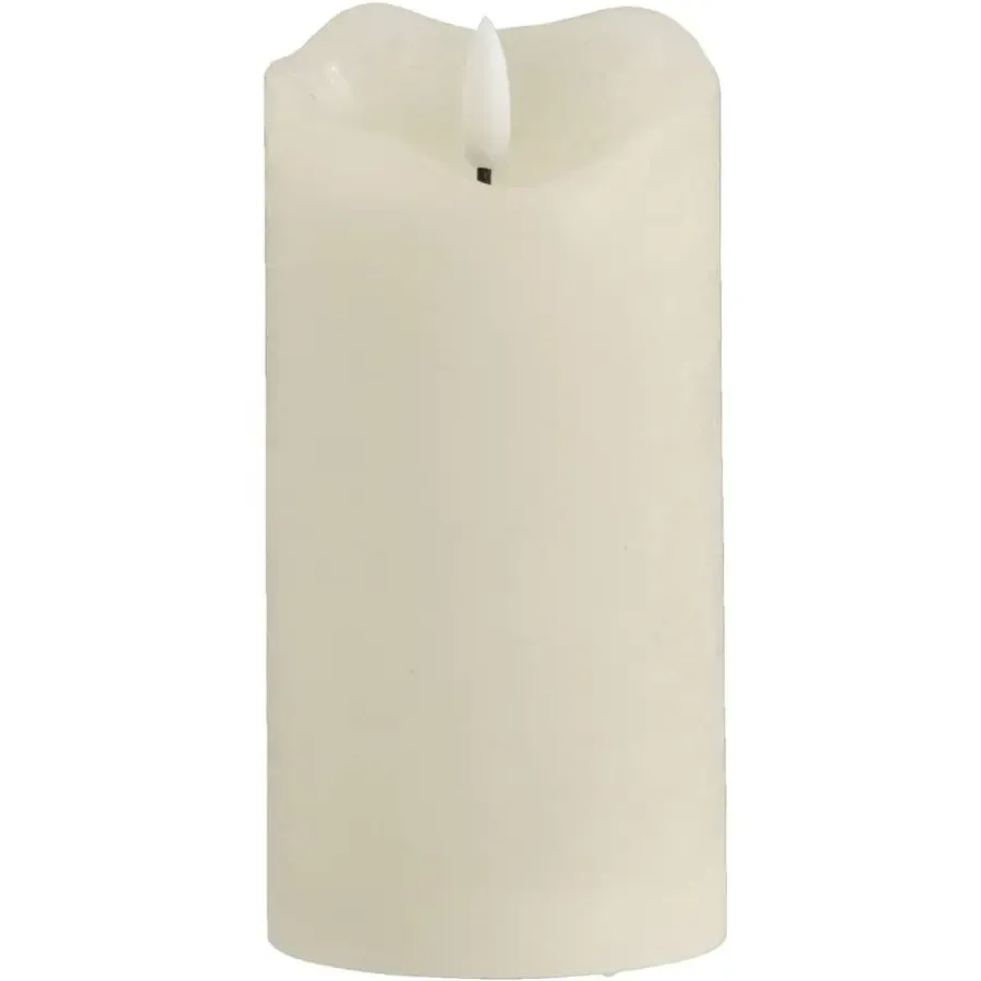 Leen Bakker LED kaars rustiek - off-white - 15xØ7,6 cm