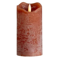 Leen Bakker LED kaars rustiek - terra - 15xØ7,6 cm