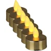 Kaarsen-Merkloos LED theelichtjes/waxinelichtjes - 6x - goud - 4 cm