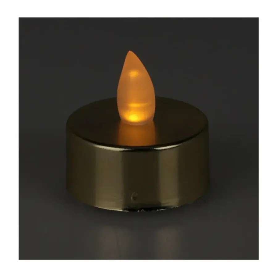 Kaarsen-Merkloos LED theelichtjes/waxinelichtjes - 6x - goud - 4 cm