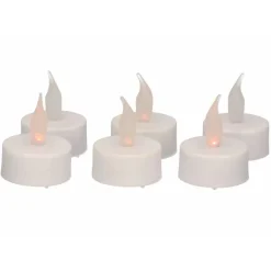 Kaarsen-Anna's Collection LED waxinelichtjes gele vlam 6x stuks