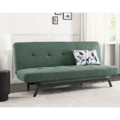Beliani LEEDS - Slaapbank 3-zits - Groen - Polyester