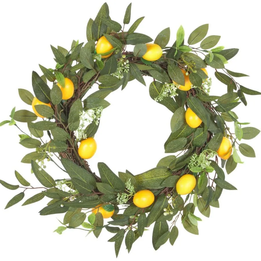 Kerstdecoratie-Leen Bakker LENRUN - Krans - Groen - 50 cm - Polyester