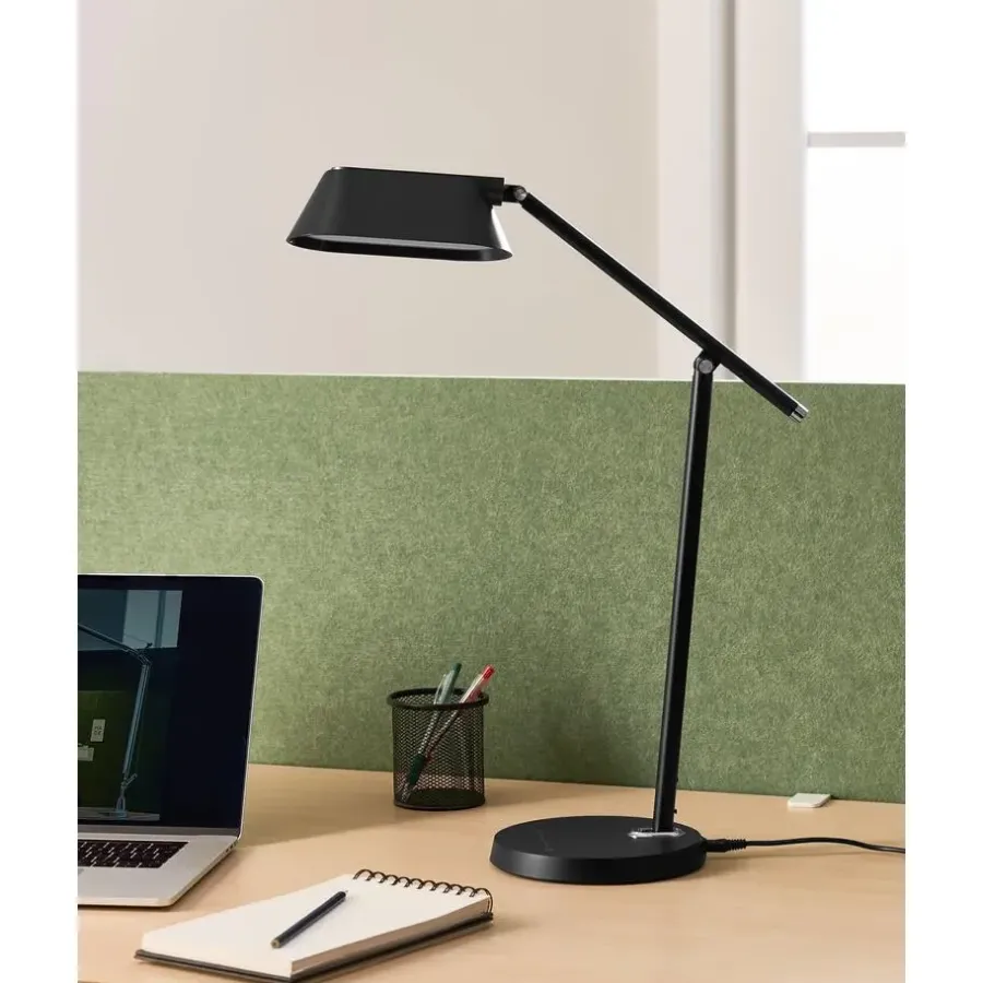 Bureaulampen|Bureaulampen-Leen Bakker LEONIS - Bureaulamp LED - Zwart - Synthetisch materiaal