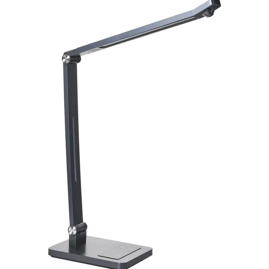 Leen Bakker LEPUS - Bureaulamp LED - Donkergrijs - Synthetisch materiaal