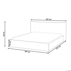 2-Persoons Bedden-Beliani LESTRE - Tweepersoonsbed - Gebroken wit - 160 x 200 cm - Linnen