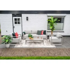 Loungebanken-Garden Impressions Levanto driezitsbank - taupe - valley sand