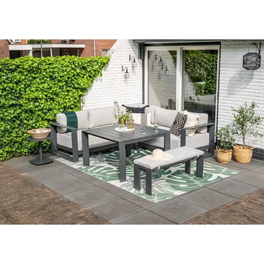 Garden Impressions Levanto lounge-diningtafel - 111x111 cm - carbon black