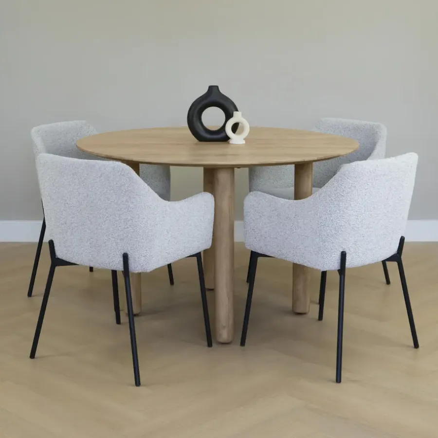 Lewis & Loft Eettafel Lian - Rond ⌀120 - Mangohout - Naturel