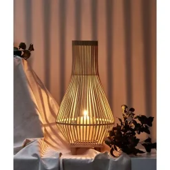 Beliani LEYTE - Lantaarn - Lichthout - 58 cm - Wilgenhout