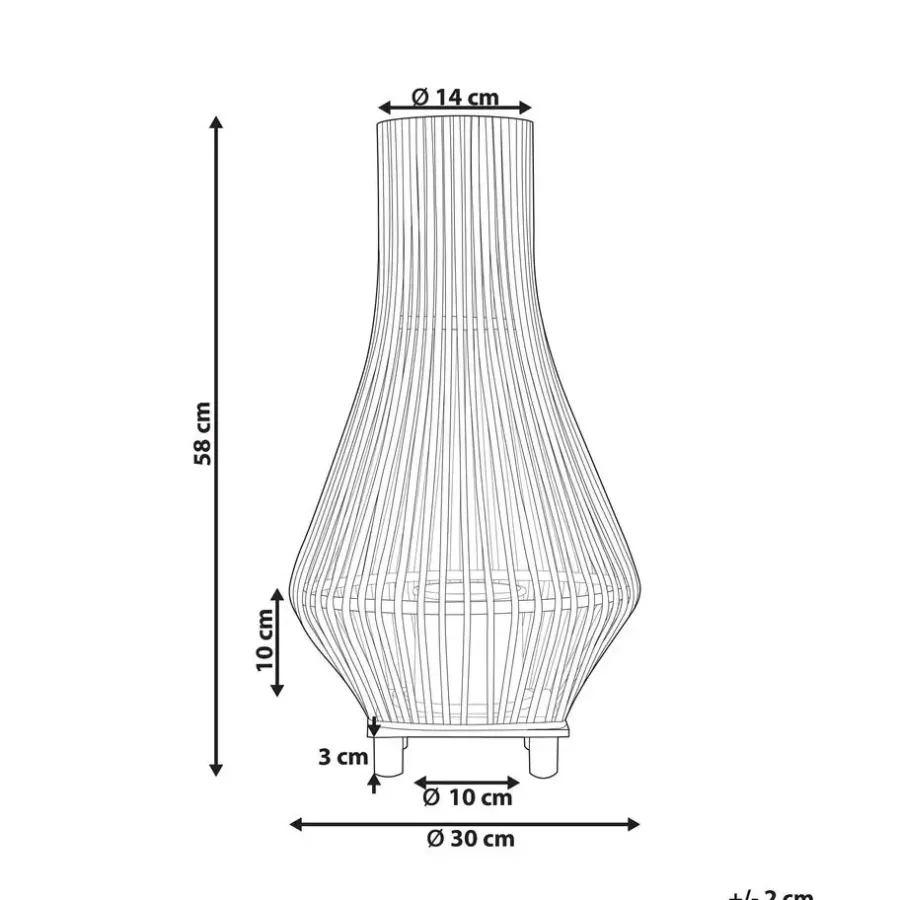 Beliani LEYTE - Lantaarn - Lichthout - 58 cm - Wilgenhout