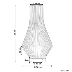 Beliani LEYTE - Lantaarn - Lichthout - 58 cm - Wilgenhout