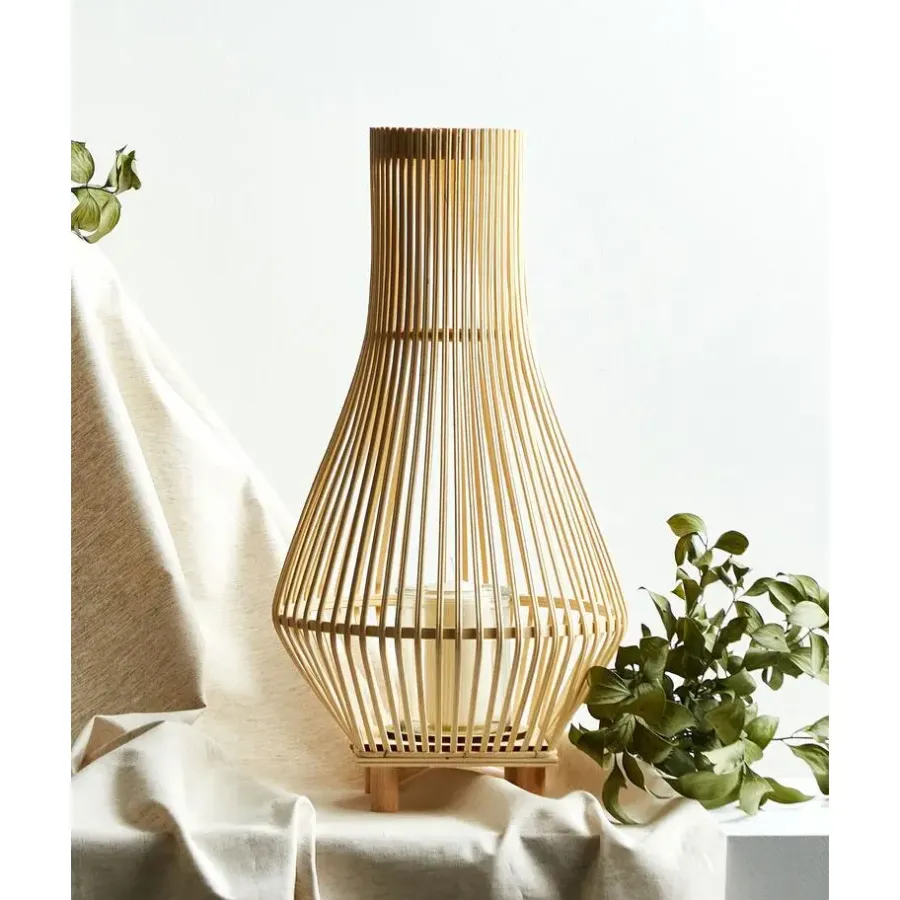 Beliani LEYTE - Lantaarn - Lichthout - 58 cm - Wilgenhout