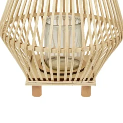 Beliani LEYTE - Lantaarn - Lichthout - 58 cm - Wilgenhout