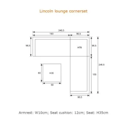 Loungeset Elementen-Garden Impressions Lincoln midden element - carbon black - desert sand