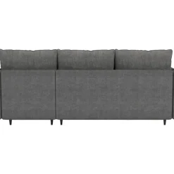 Slaapbanken|Slaapbanken-Dorel Home Lindhus - Bank met chaise longue omkeerbaar in stof grijs