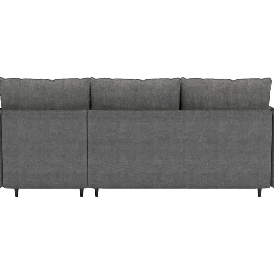 Slaapbanken|Slaapbanken-Dorel Home Lindhus - Bank met chaise longue omkeerbaar in stof grijs