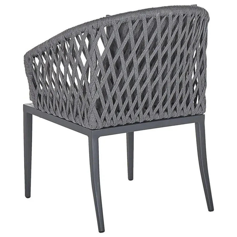 Tuinstoelen-Beliani LIPARI - Tuinstoel set van 2 - Grijs - Aluminium