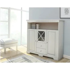 Buffetkasten-Loft24 Lisa - Dressoir met 3 deuren en 2 laden in wit gebeitst grenen