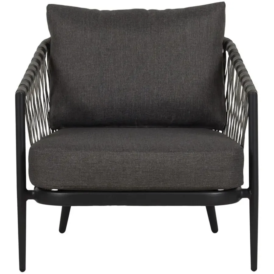 Loungesets-Leen Bakker Lisomme Christel 4 delige tuin loungeset donkergrijs