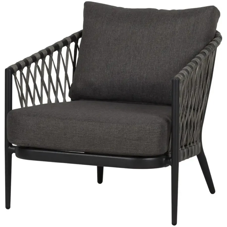Loungesets-Leen Bakker Lisomme Christel 4 delige tuin loungeset donkergrijs