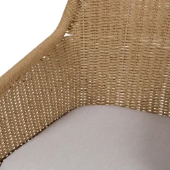 Tuinstoelen-Leen Bakker Lisomme Loki Rotan Tuinstoel Naturel - Met Zitkussen