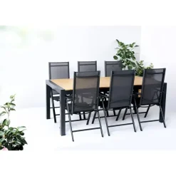 Tuintafels-Leen Bakker Lisomme Stef tuintafel bruin - verlengbaar - 205 x 100 cm