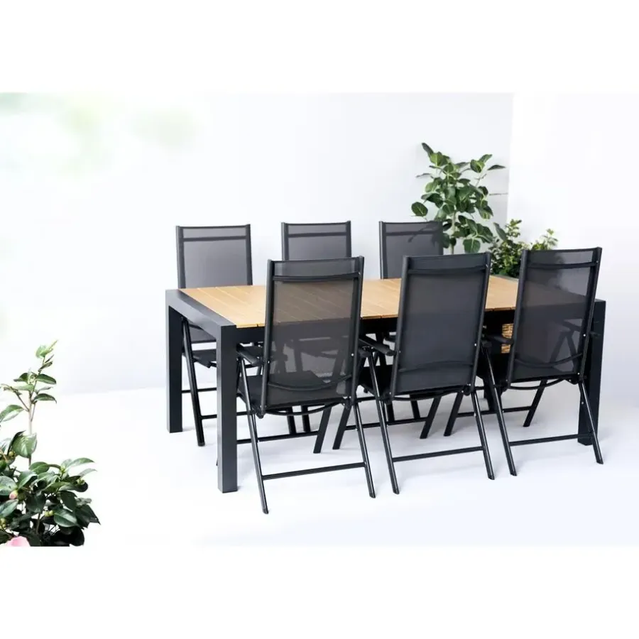 Tuintafels-Leen Bakker Lisomme Stef tuintafel bruin - verlengbaar - 205 x 100 cm