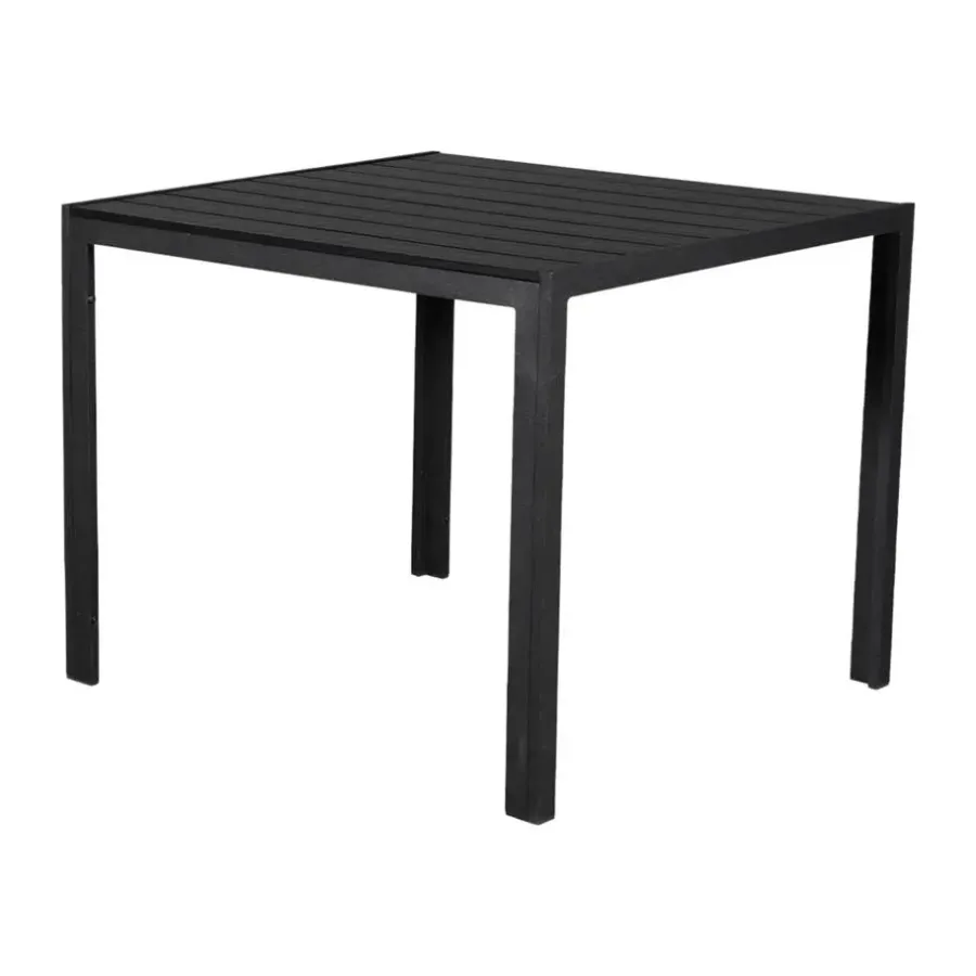 Tuintafels-Leen Bakker Lisomme Vinn tuintafel zwart - 90 x 90 cm