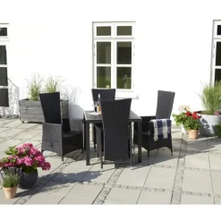 Tuintafels-Leen Bakker Lisomme Vinn tuintafel zwart - 90 x 90 cm