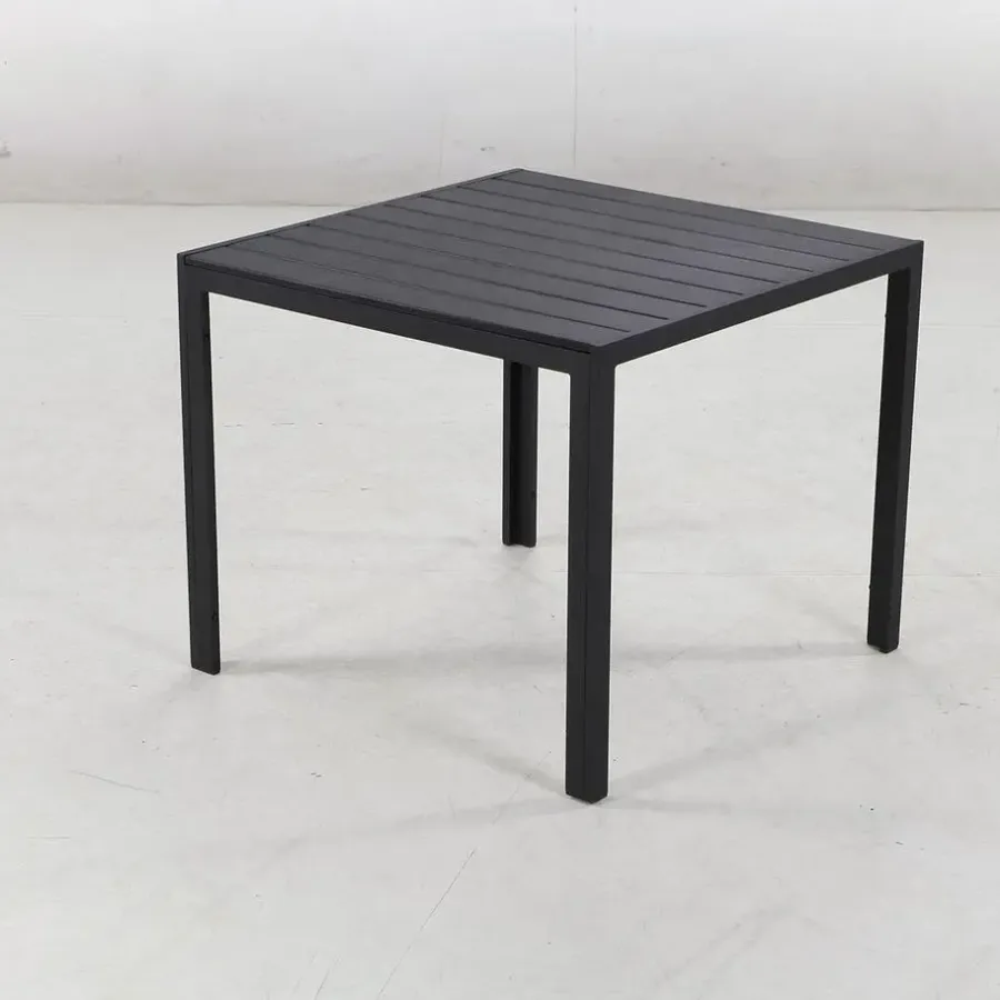 Tuintafels-Leen Bakker Lisomme Vinn tuintafel zwart - 90 x 90 cm