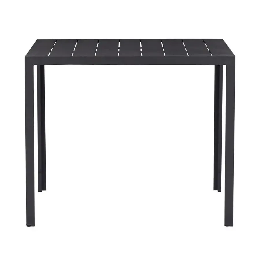 Tuintafels-Leen Bakker Lisomme Vinn tuintafel zwart - 90 x 90 cm