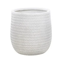 Beliani LIVADIA - Bloempot - Off-white - Vezelklei