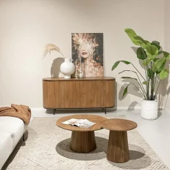 Dressoirs-Livingfurn - Dressoir Noor Natural 170cm - Mangohout / Gecoat Staal