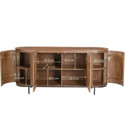 Dressoirs-Livingfurn - Dressoir Noor Natural 170cm - Mangohout / Gecoat Staal