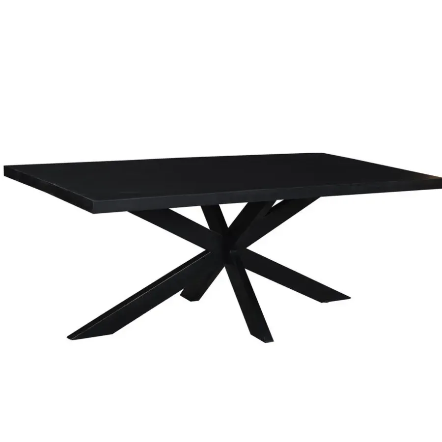 Rechthoekige Eettafels|Industriële Eettafels-Livingfurn - e Zwart Eetkamertafel kala - Mango Hout - 200 cm