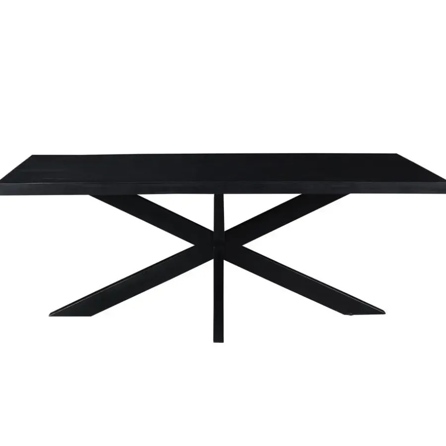 Rechthoekige Eettafels|Industriële Eettafels-Livingfurn - e Zwart Eetkamertafel kala - Mango Hout - 200 cm
