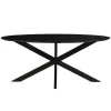 Houten Eettafels|Ovale Eettafels-Livingfurn - Eetkamertafel Oslo Oval Black 160 cm - Mangohout