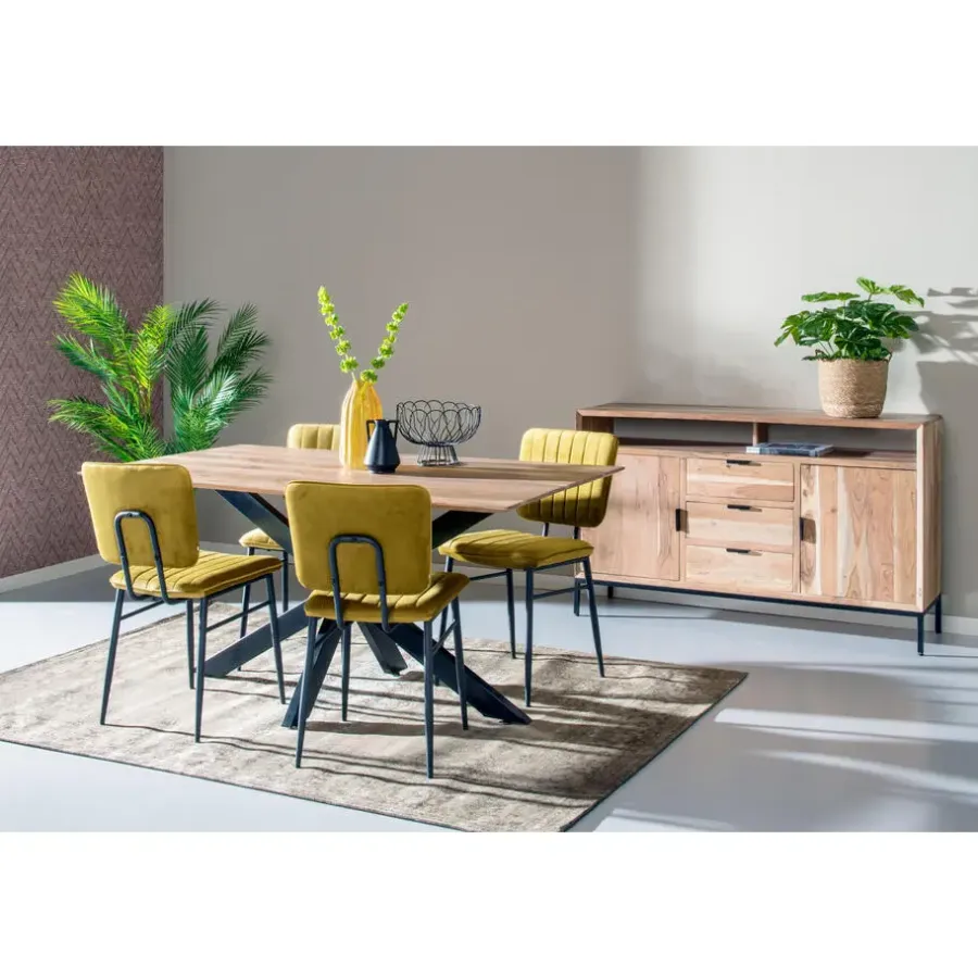 Livingfurn - Eetkamertafel Oslo - Spider - Acasiahout - 200