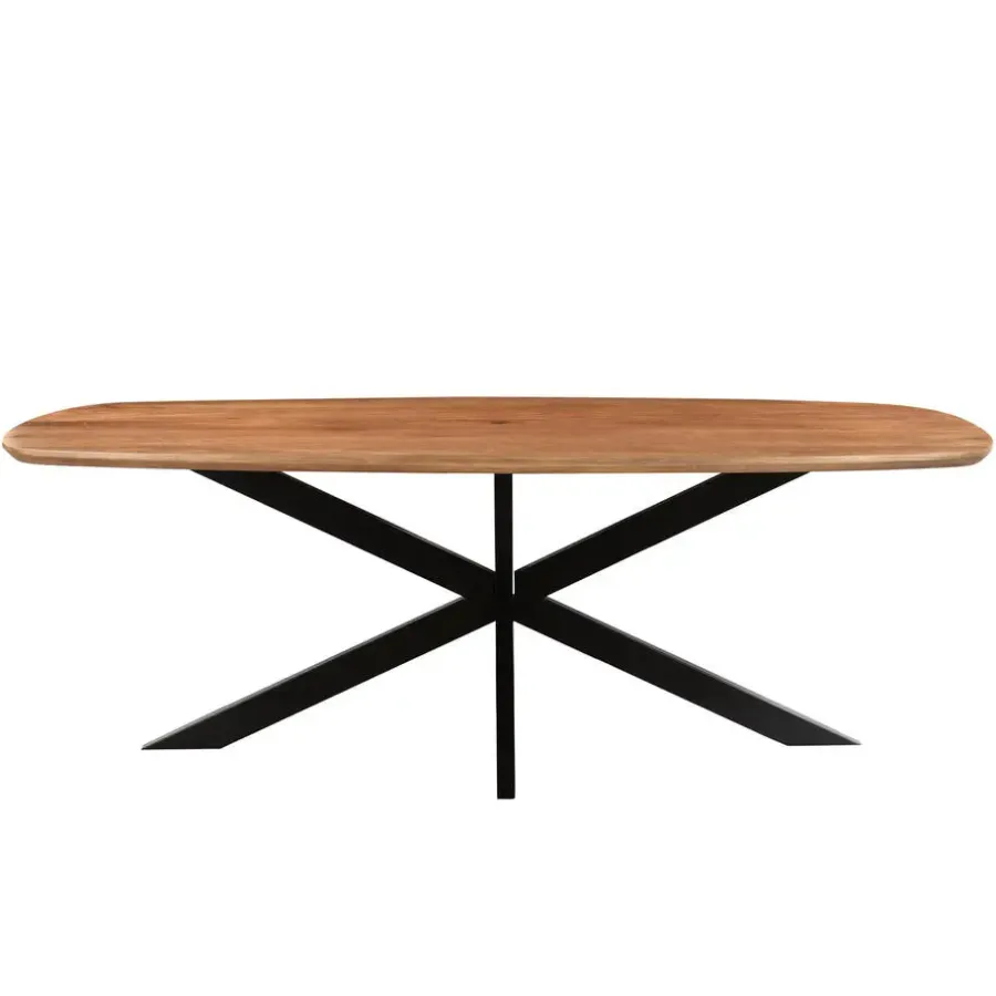 Industriële Eettafels-Livingfurn - Eetkamertafel Jesper Danish Oval 210cm - Mangohout