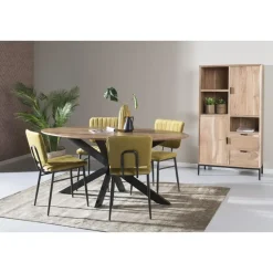 Industriële Eettafels-Livingfurn - Eetkamertafel Oslo - AcasiaHout - 180cm - Bruin