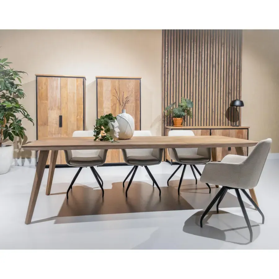 Rechthoekige Eettafels-Livingfurn - Eetkamertafel Tomar 220cm - Teakhout