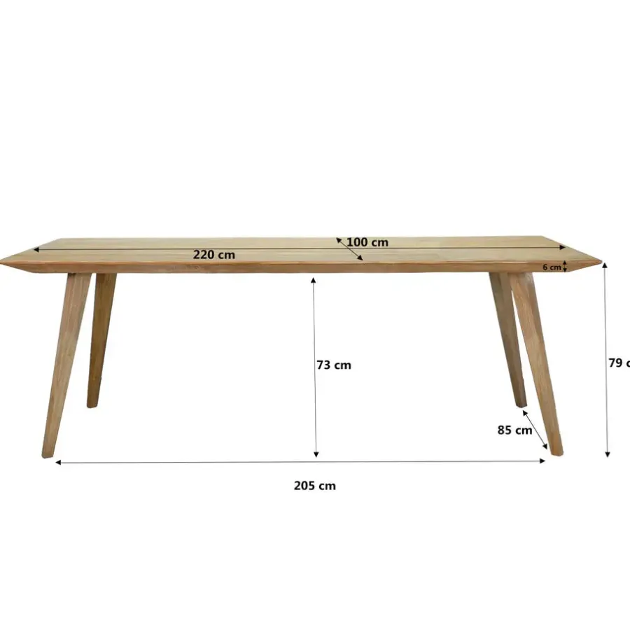 Rechthoekige Eettafels-Livingfurn - Eetkamertafel Tomar 220cm - Teakhout