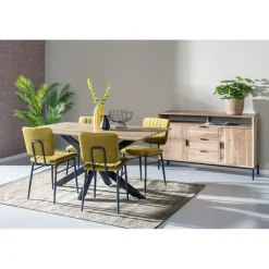 Livingfurn - Eetkamertafel Oslo - Spider Tafelpoot - Acasia Hout - 220 cm