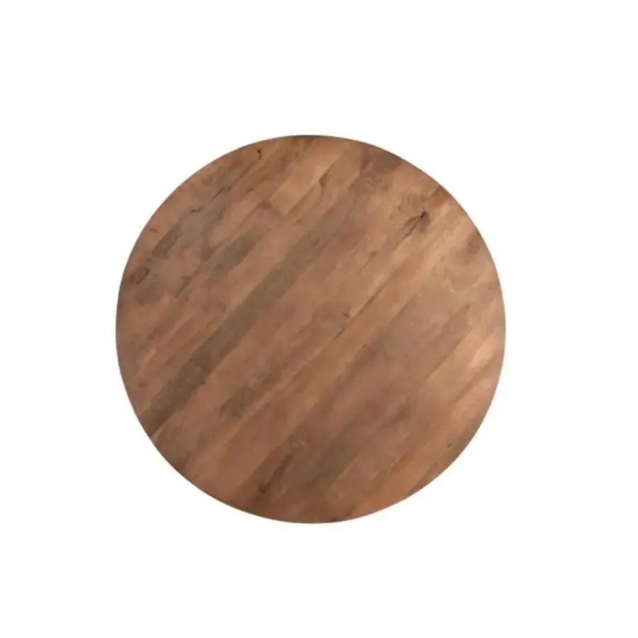 Ronde Eettafels-Livingfurn - Eetkamertafel Rocky Round Spider 150cm - Mangohout / Gecoat Staal